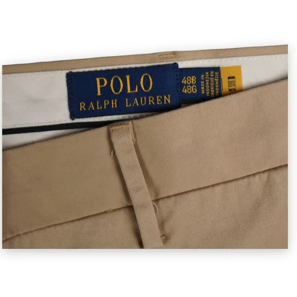 Polo Ralph Lauren Shorts Mens 44 Big (Tag 48B) Beige Stretch Tan‎ Chino 9